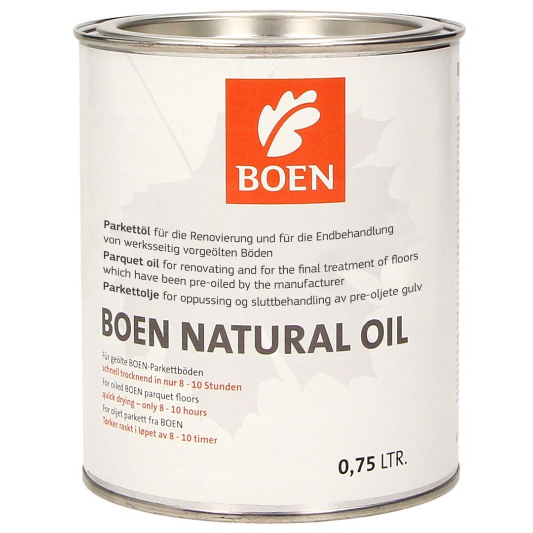 BOEN Huile naturelle transparent 0,75l

For finishing of sanded
or untreated wooden surfaces.
1 litre for approx. 24m²